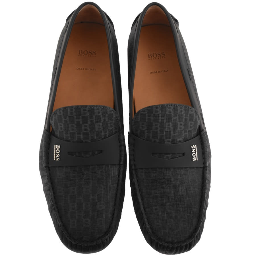 BOSS HUGO BOSS Driver Moccasin Shoes Black Mainline Menswear